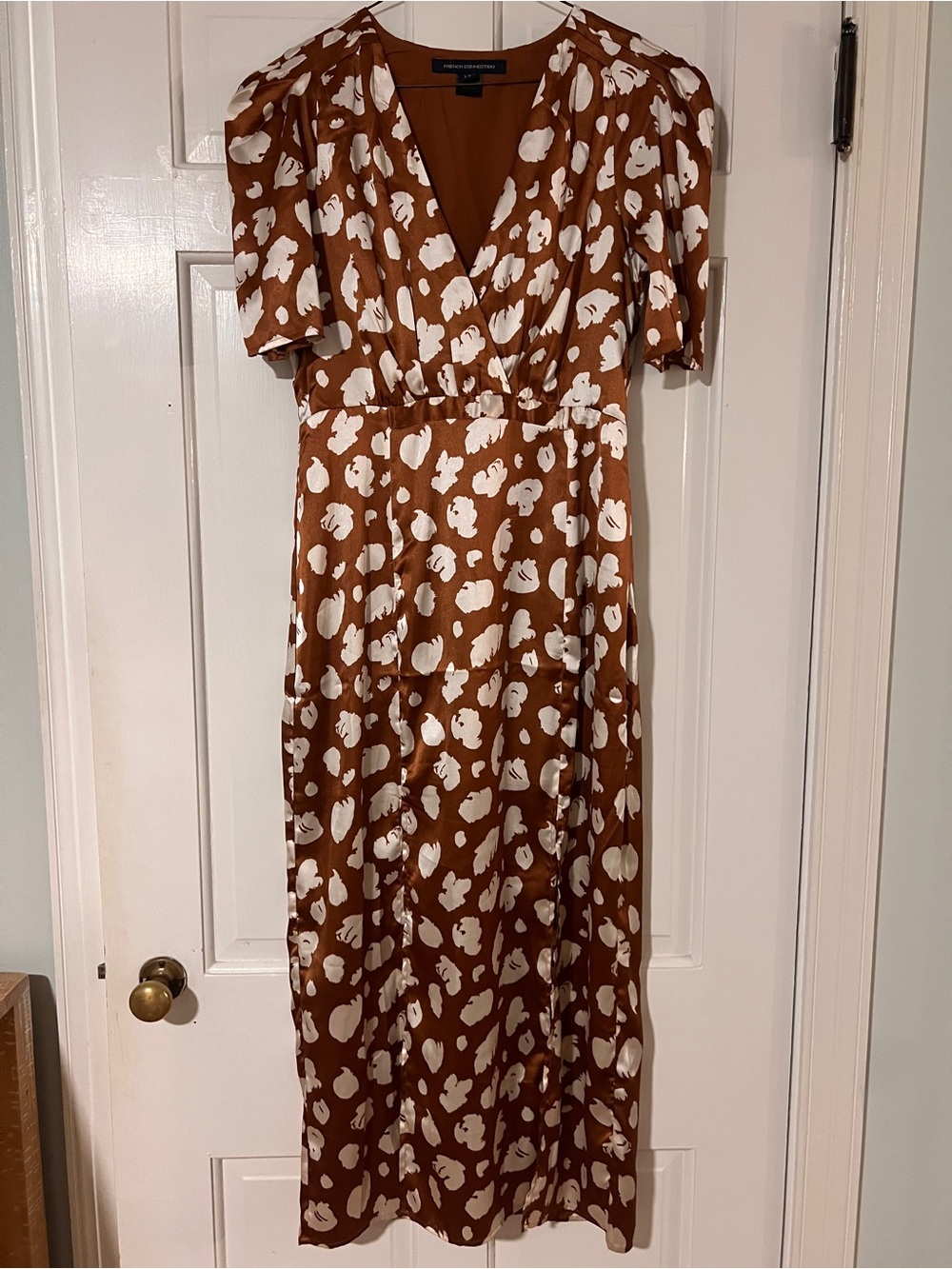 French Connection Brown and White Floral Maxi Dress